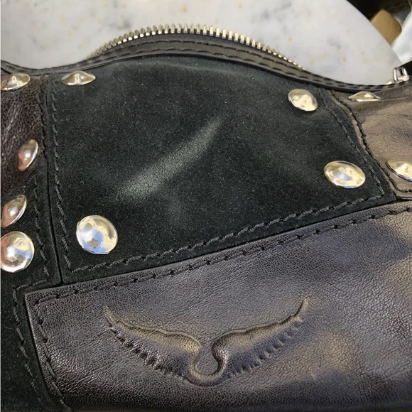 Zadig & Voltaire Le Cecilia patchwork stud Italian leather crossbody bag New - Picture 6 of 11